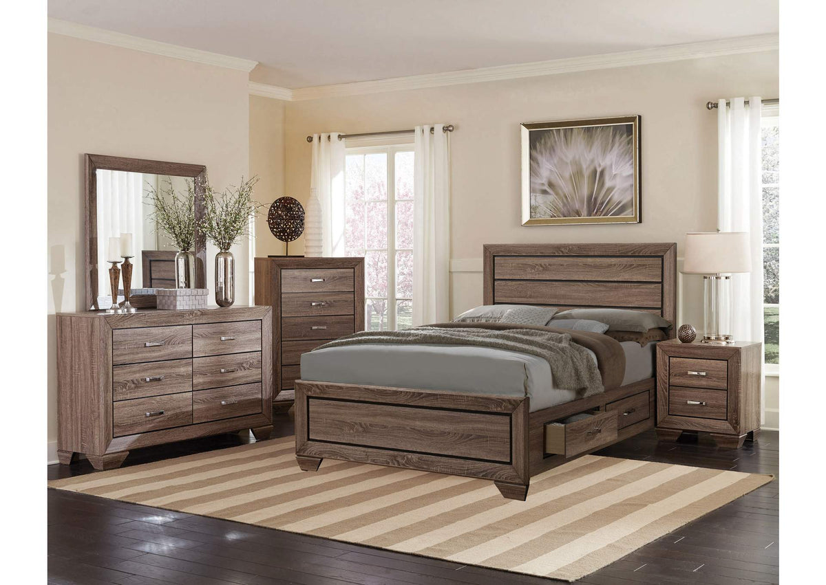 Kauffman 5-piece Queen Bedroom Set Washed Taupe