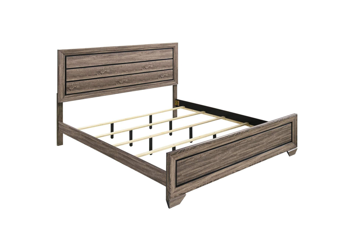 Kauffman Wood Eastern King Panel Bed Washed Taupe