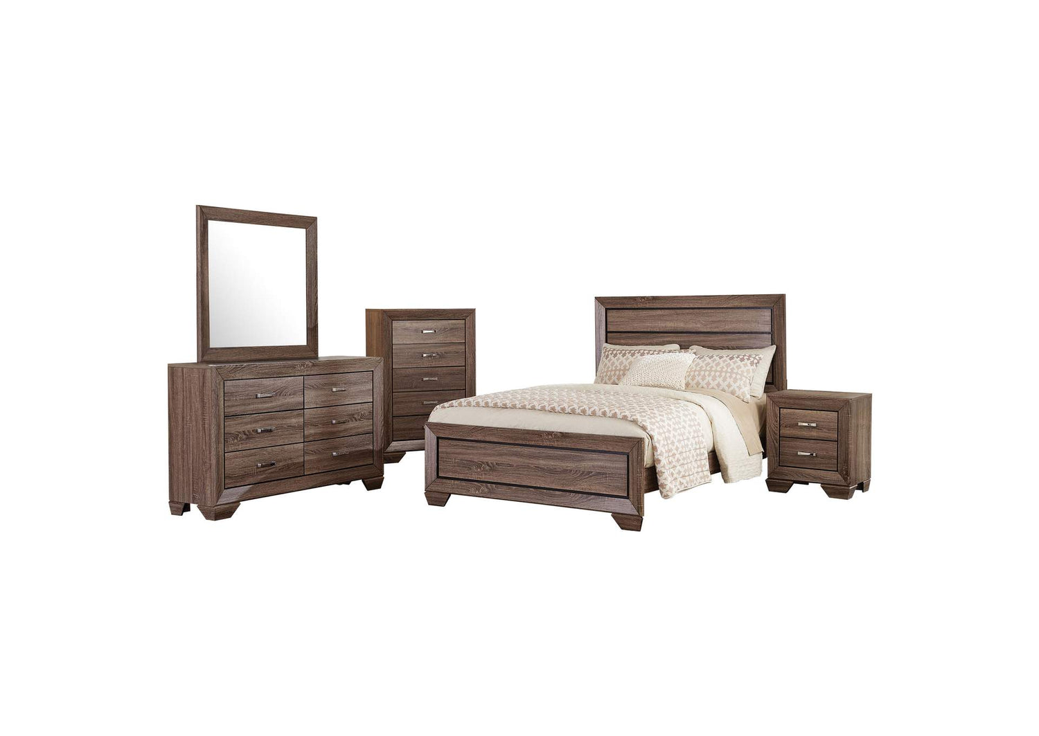 Kauffman 5-piece California King Bedroom Set Washed Taupe