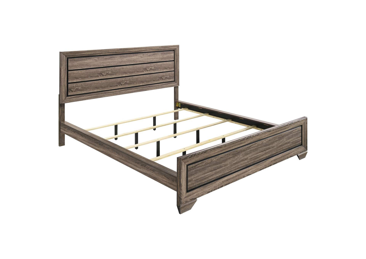 Kauffman Wood California King Panel Bed Washed Taupe