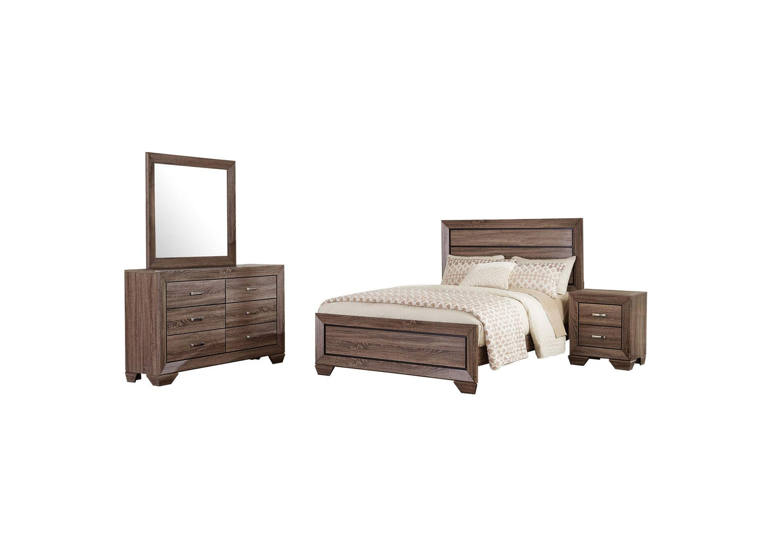 Kauffman 4-piece Queen Bedroom Set Washed Taupe