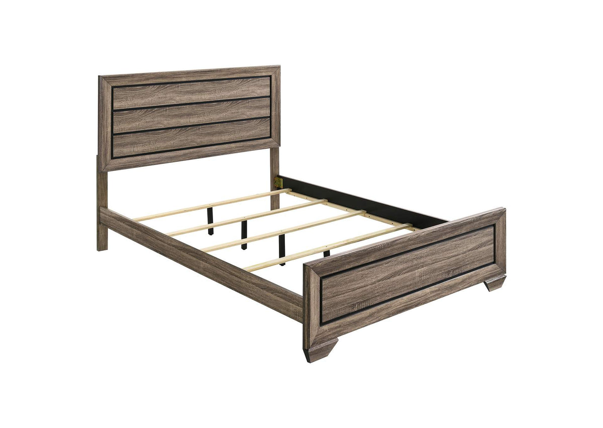 Kauffman Wood Queen Panel Bed Washed Taupe