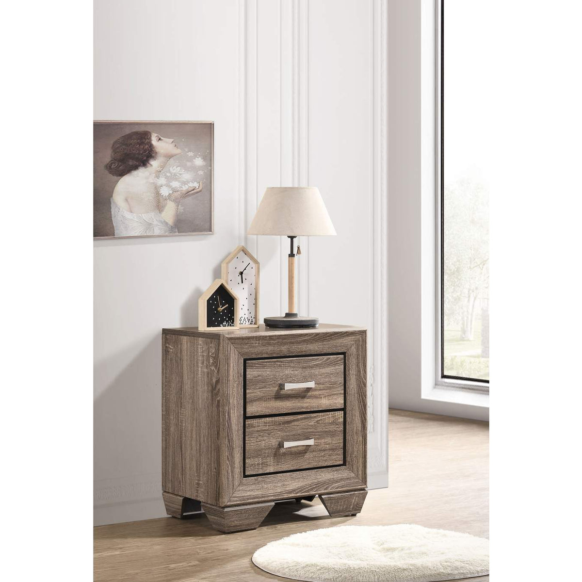 204192 Kauffman 2-drawer Nightstand Washed Taupe
