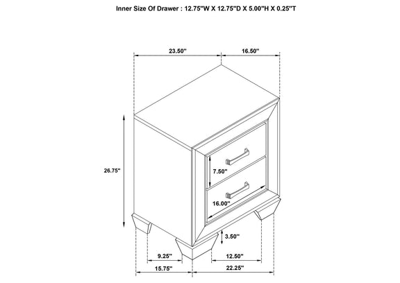 204192 Kauffman 2-drawer Nightstand Washed Taupe