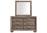204193M Kauffman 6-drawer Dresser with Mirror Washed Taupe