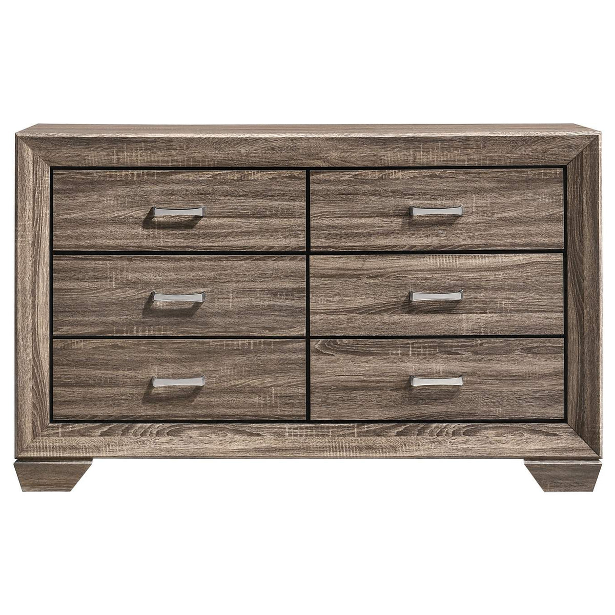 204193 Kauffman 6-drawer Dresser Washed Taupe