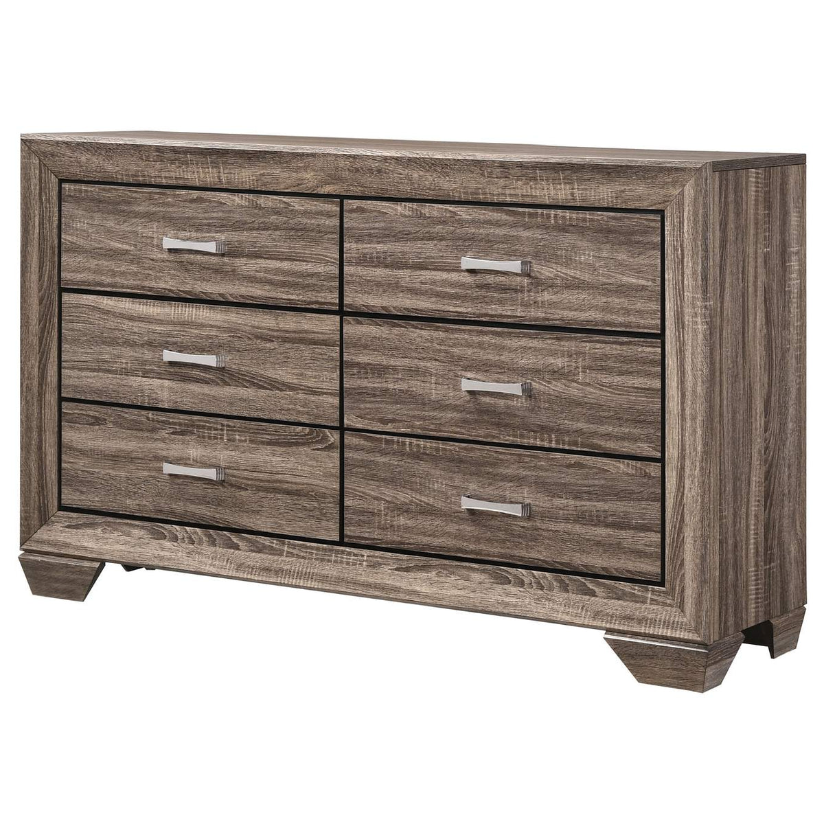 204193 Kauffman 6-drawer Dresser Washed Taupe