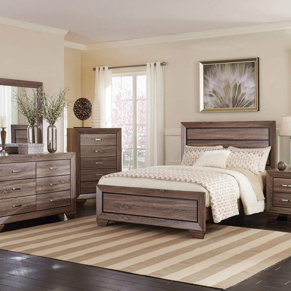 204193 Kauffman 6-drawer Dresser Washed Taupe