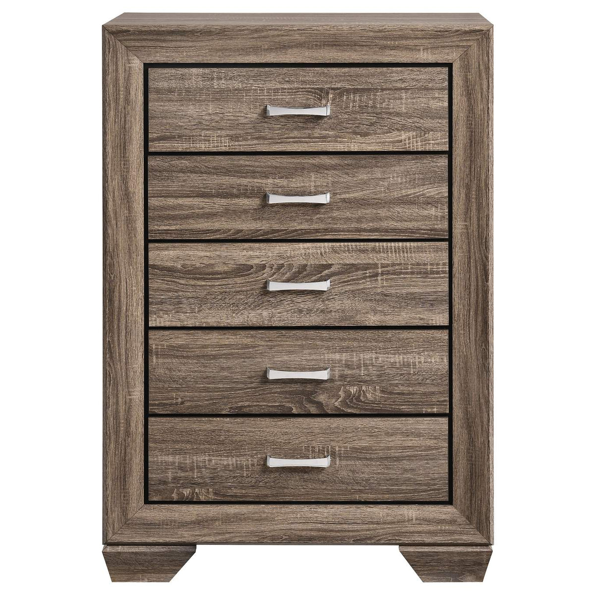 204195 Kauffman 5-drawer Bedroom Chest Washed Taupe