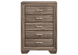 204195 Kauffman 5-drawer Bedroom Chest Washed Taupe
