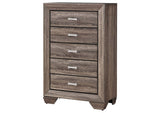 204195 Kauffman 5-drawer Bedroom Chest Washed Taupe