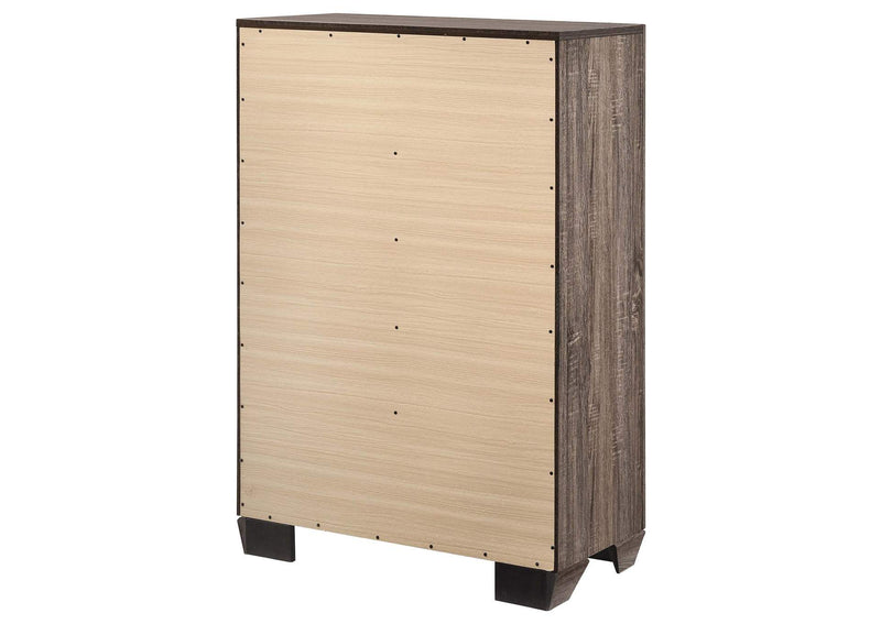 204195 Kauffman 5-drawer Bedroom Chest Washed Taupe
