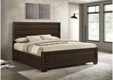 204390KE Kauffman Wood Eastern King Storage Panel Bed Dark Cocoa