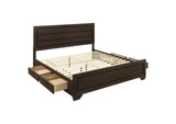 Kauffman Wood Eastern King Storage Panel Bed Dark Cocoa