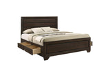 204390KE Kauffman Wood Eastern King Storage Panel Bed Dark Cocoa