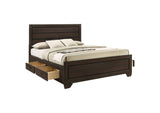 204390KW Kauffman Wood California King Storage Panel Bed Dark Cocoa