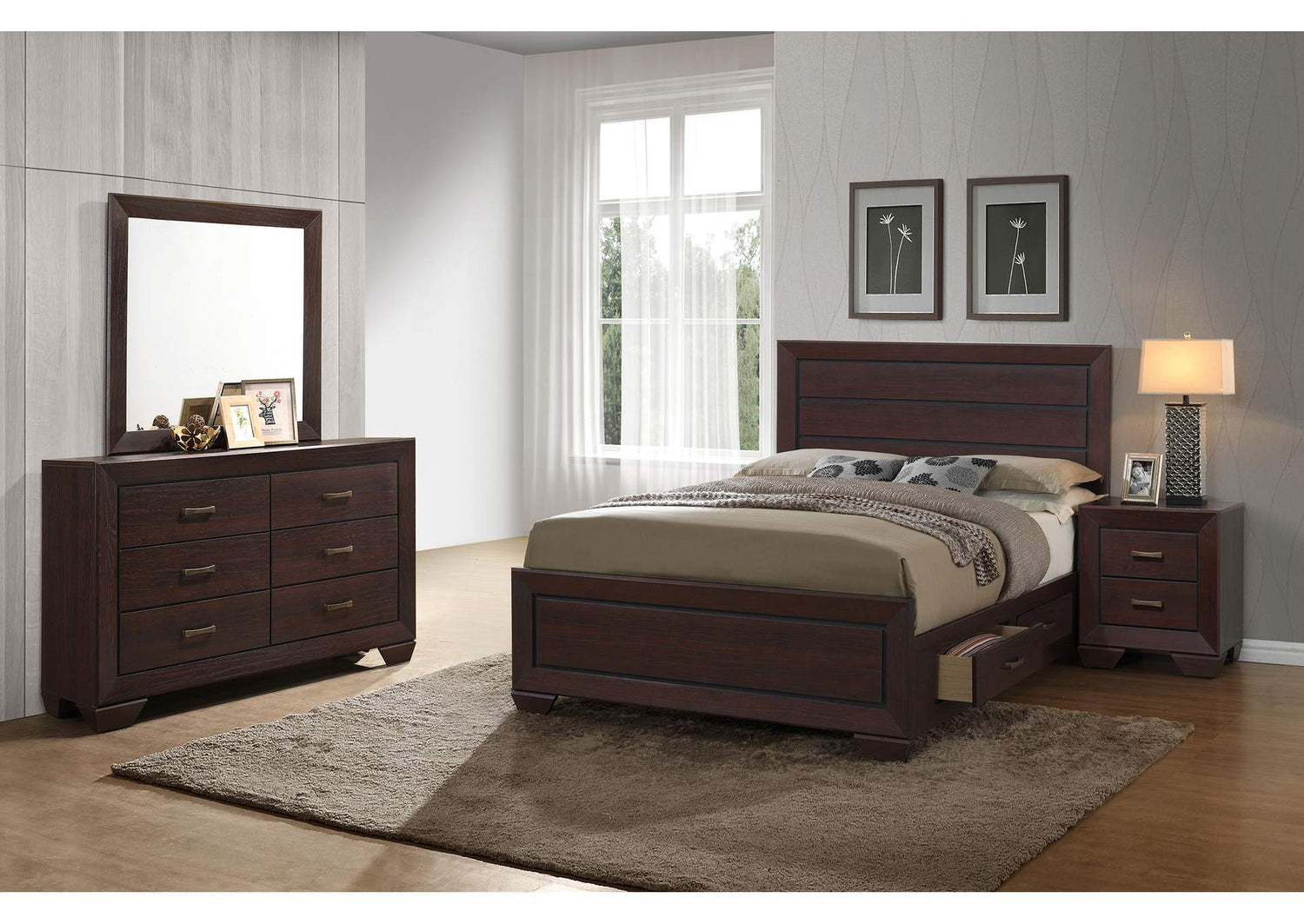 Kauffman 4-piece Queen Bedroom Set Dark Cocoa