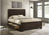 204390Q Kauffman Wood Queen Storage Panel Bed Dark Cocoa