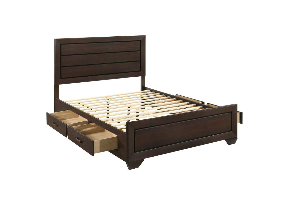 Kauffman Wood Queen Storage Panel Bed Dark Cocoa