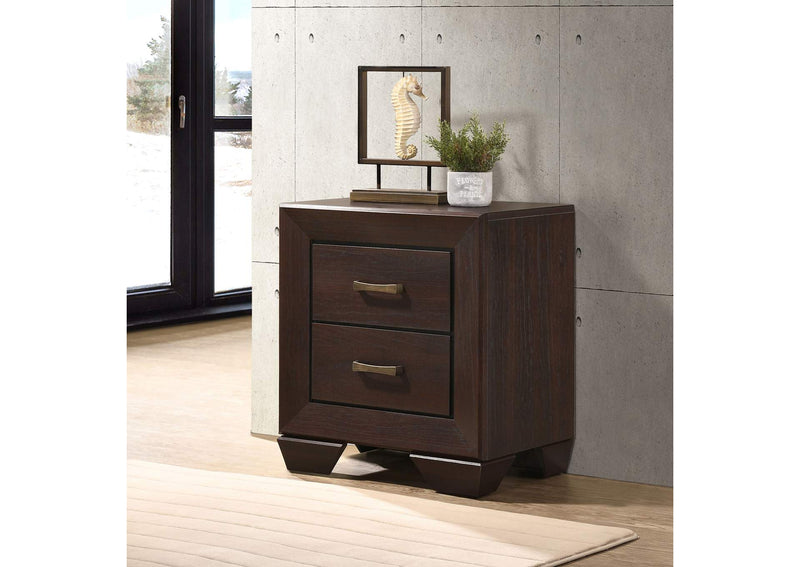 204392 Kauffman 2-drawer Nightstand Dark Cocoa