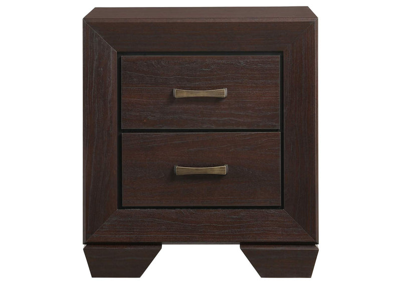 204392 Kauffman 2-drawer Nightstand Dark Cocoa