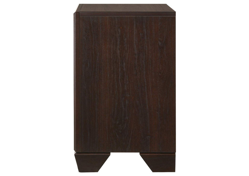 204392 Kauffman 2-drawer Nightstand Dark Cocoa