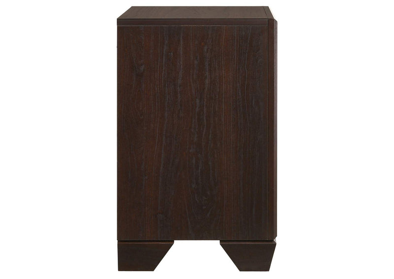204392 Kauffman 2-drawer Nightstand Dark Cocoa