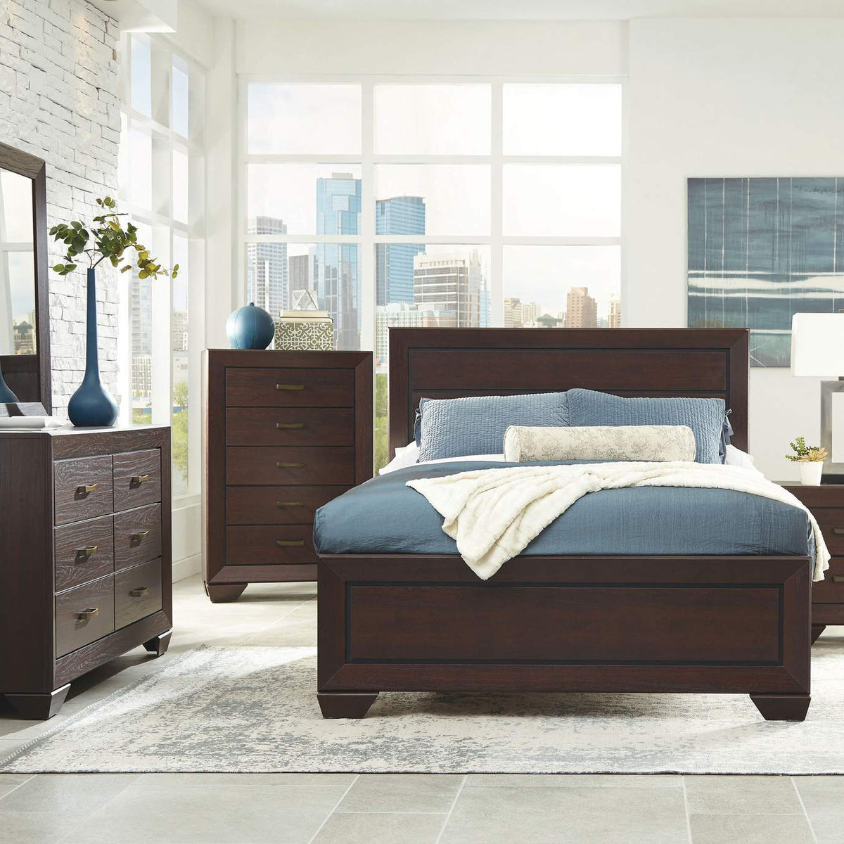204392 Kauffman 2-drawer Nightstand Dark Cocoa