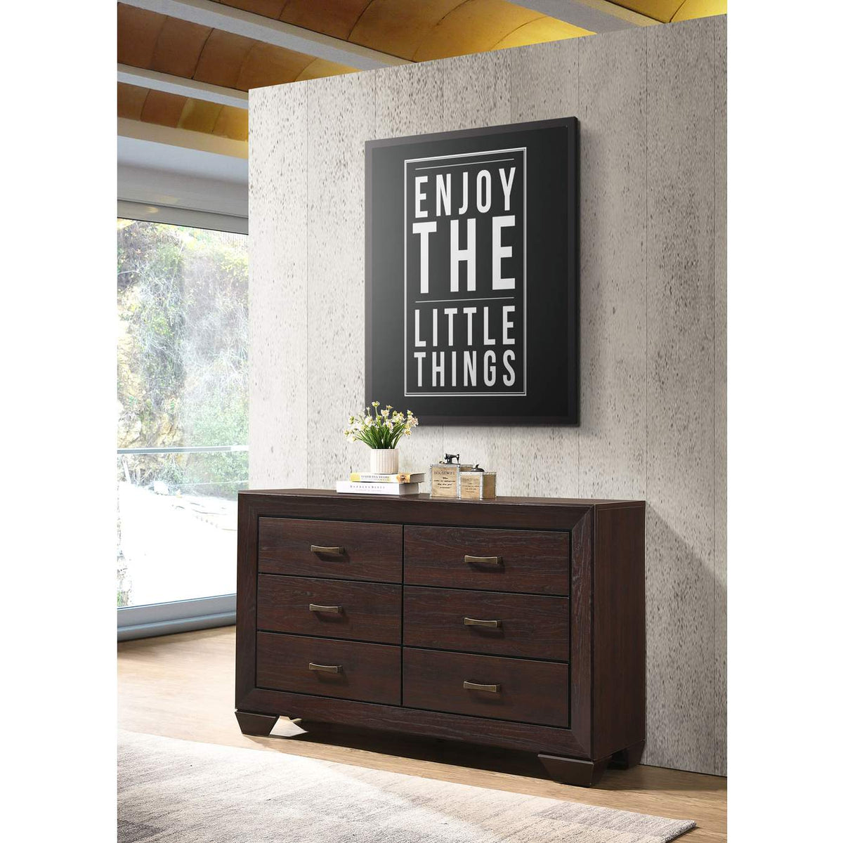 204393 Kauffman 6-drawer Dresser Dark Cocoa