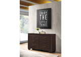 204393 Kauffman 6-drawer Dresser Dark Cocoa