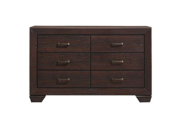 204393 Kauffman 6-drawer Dresser Dark Cocoa