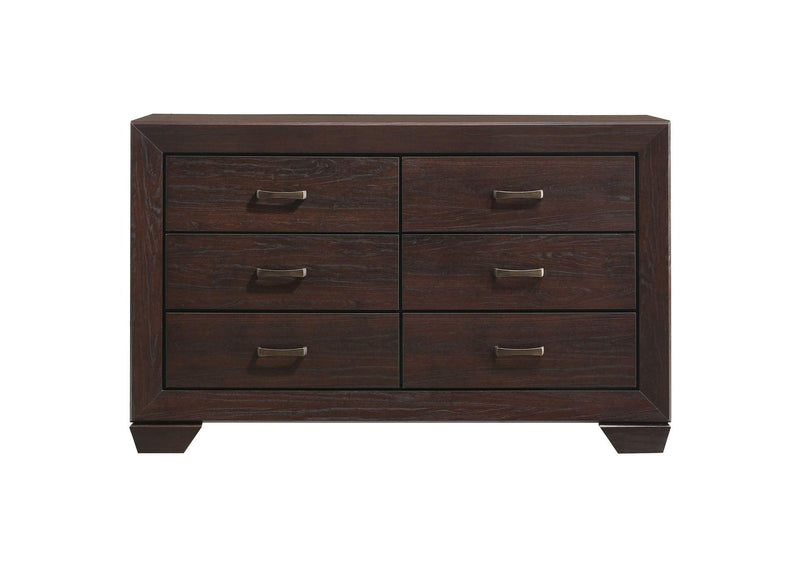 204393 Kauffman 6-drawer Dresser Dark Cocoa