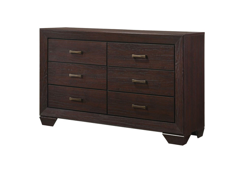 204393 Kauffman 6-drawer Dresser Dark Cocoa