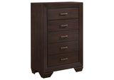 204395 Kauffman 5-drawer Bedroom Chest Dark Cocoa