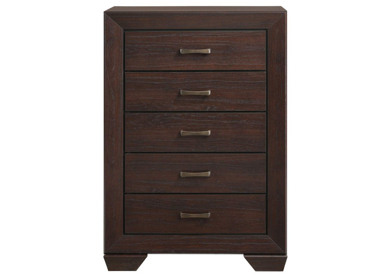 204395 Kauffman 5-drawer Bedroom Chest Dark Cocoa