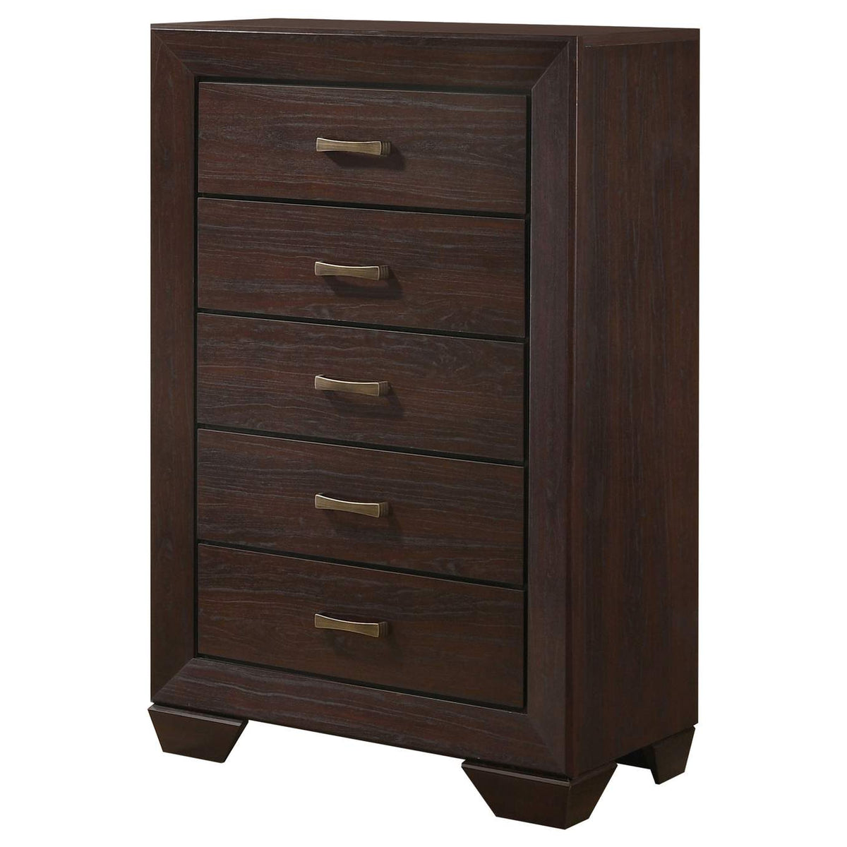 204395 Kauffman 5-drawer Bedroom Chest Dark Cocoa