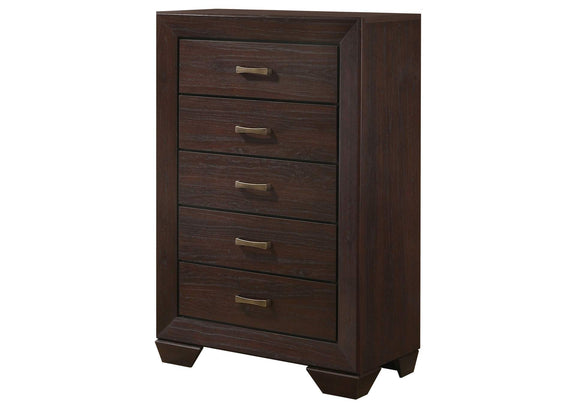 204395 Kauffman 5-drawer Bedroom Chest Dark Cocoa