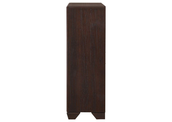204395 Kauffman 5-drawer Bedroom Chest Dark Cocoa