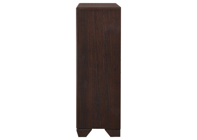 204395 Kauffman 5-drawer Bedroom Chest Dark Cocoa
