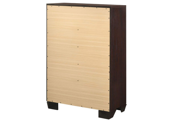 204395 Kauffman 5-drawer Bedroom Chest Dark Cocoa