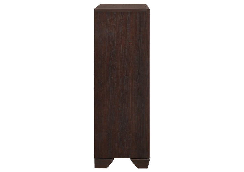 204395 Kauffman 5-drawer Bedroom Chest Dark Cocoa