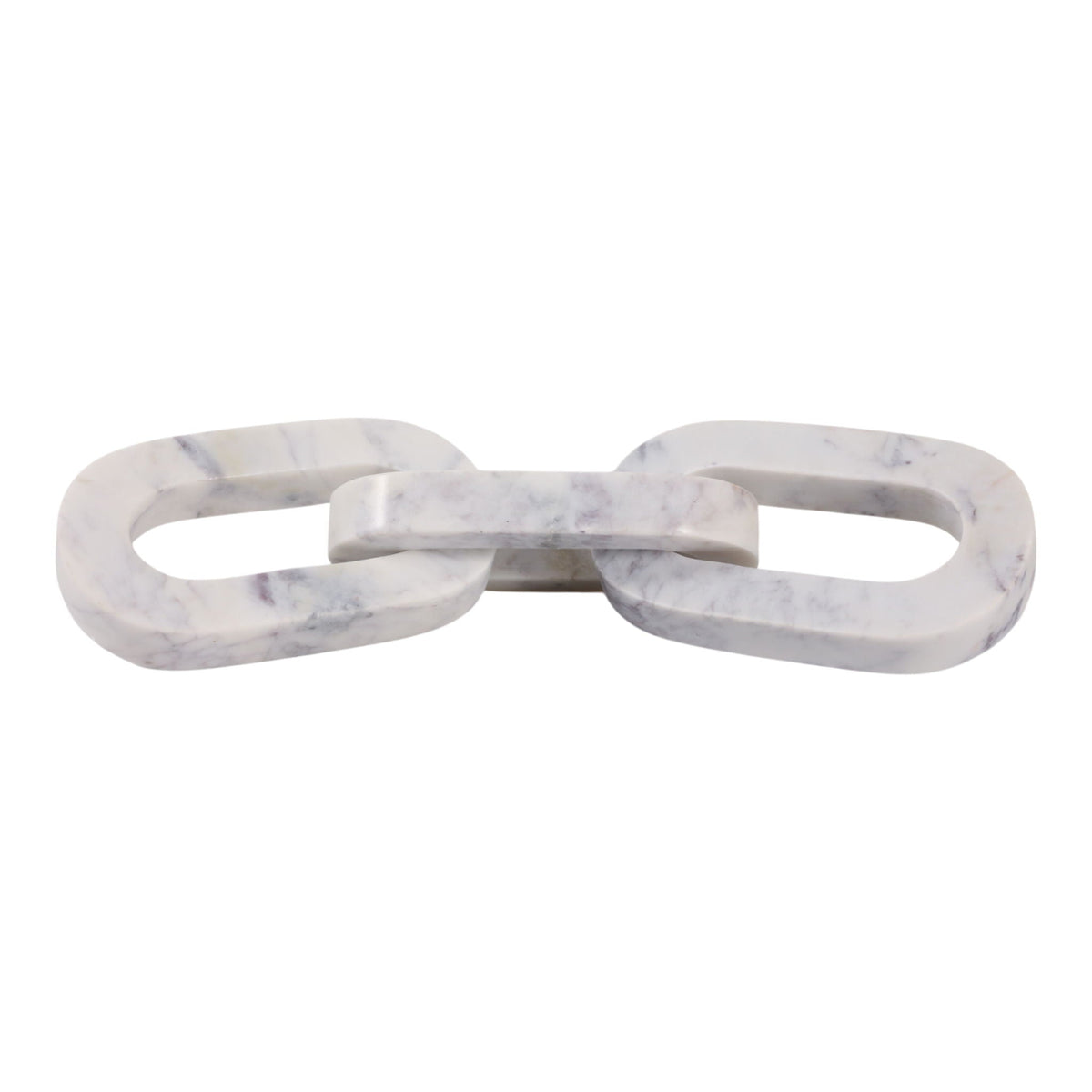 14" Louvine Carved Marble Chain Object - Beige