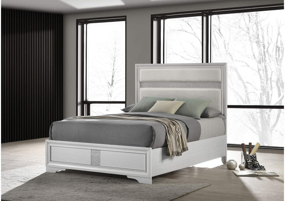 205110F Miranda 54-inch Upholstered Full Panel Bed White