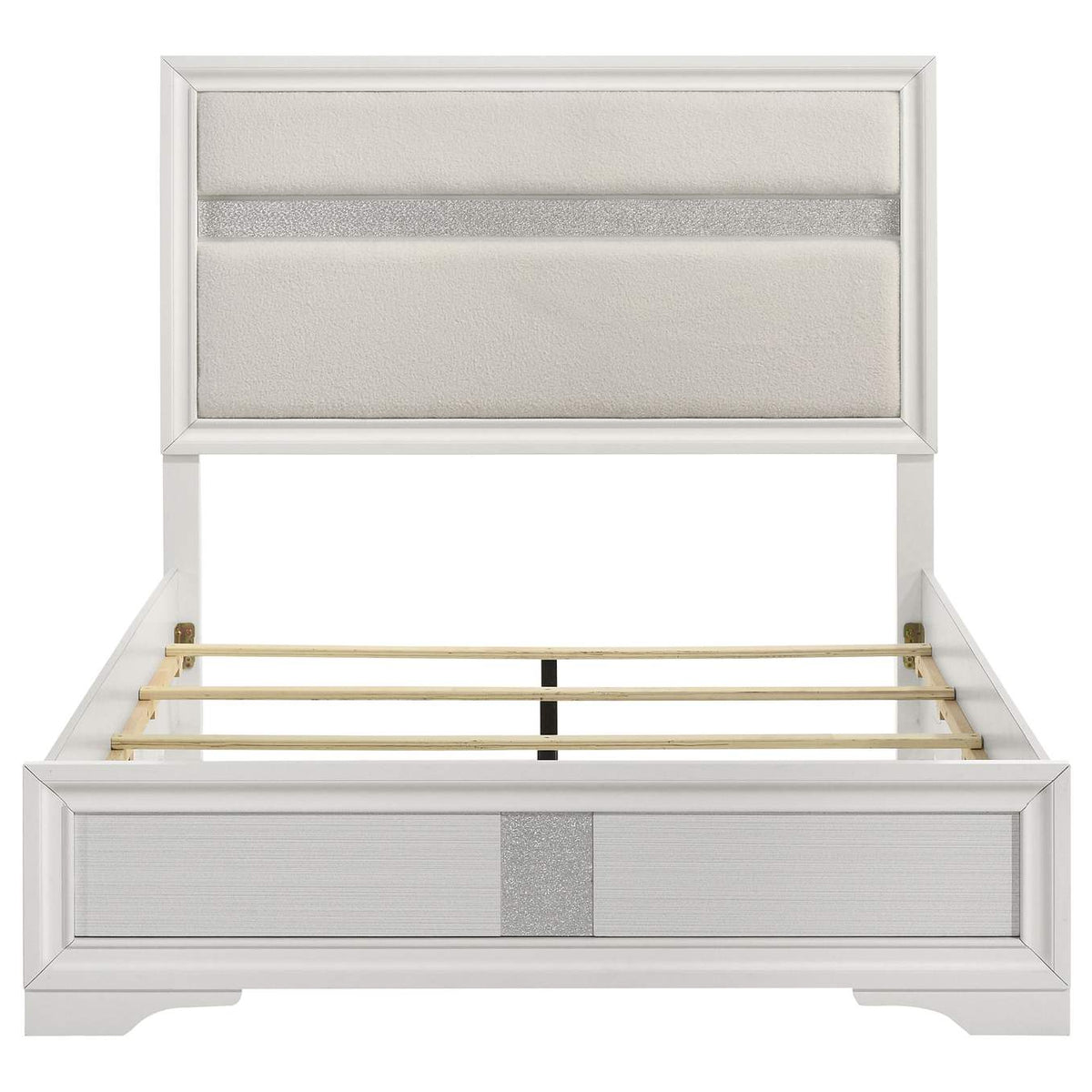 205110F Miranda 54-inch Upholstered Full Panel Bed White
