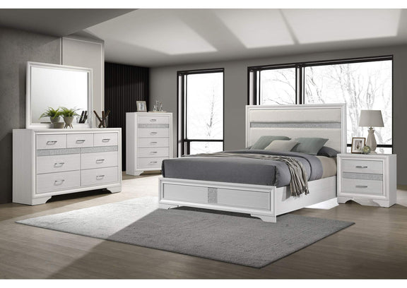 205110F Miranda 54-inch Upholstered Full Panel Bed White