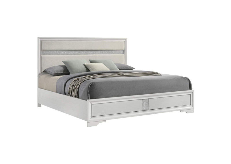 205110KE Miranda 54-inch Upholstered Eastern King Panel Bed White