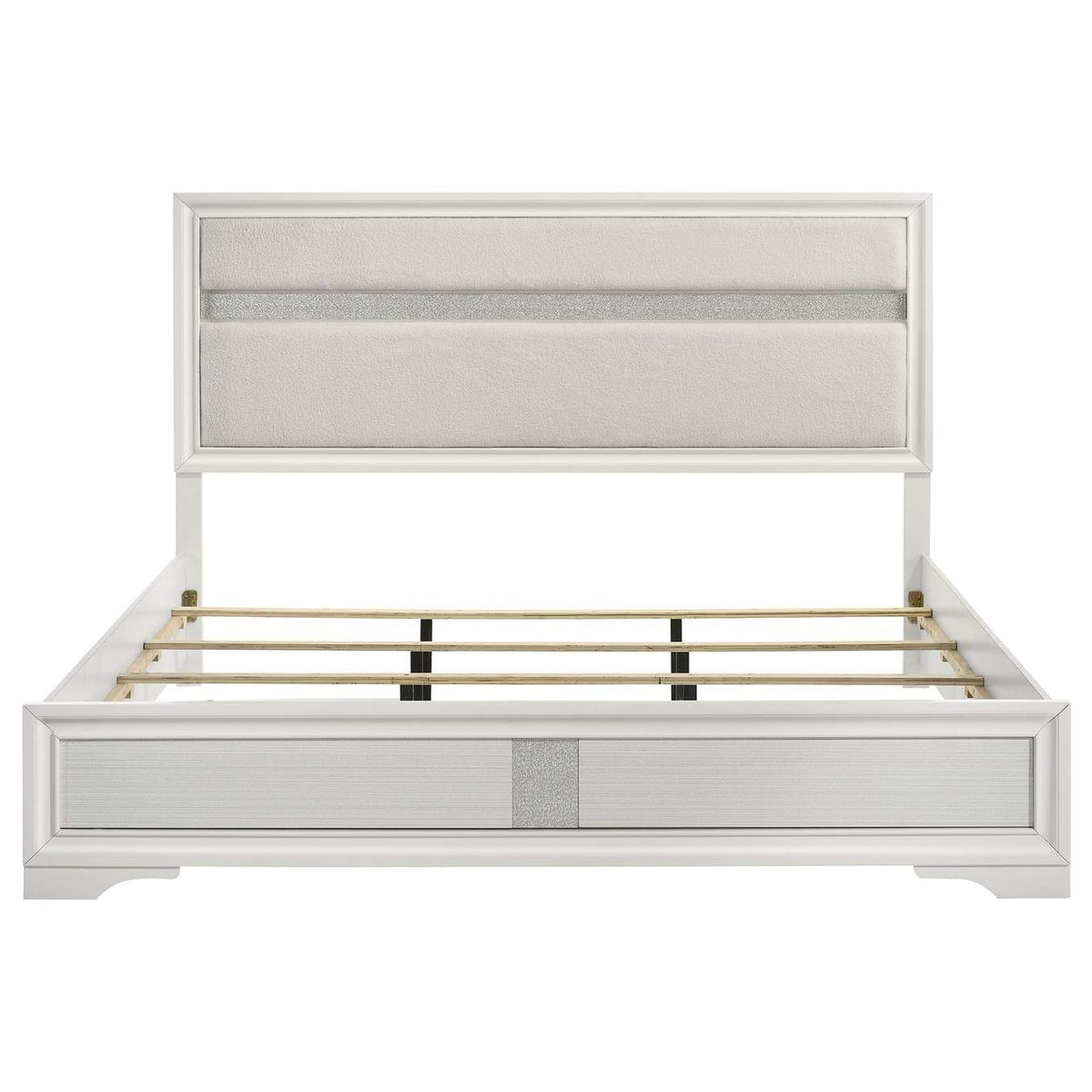 205110KE Miranda 54-inch Upholstered Eastern King Panel Bed White