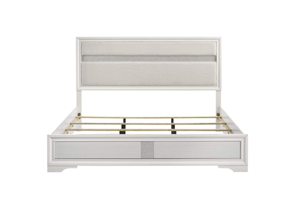 205110KE Miranda 54-inch Upholstered Eastern King Panel Bed White