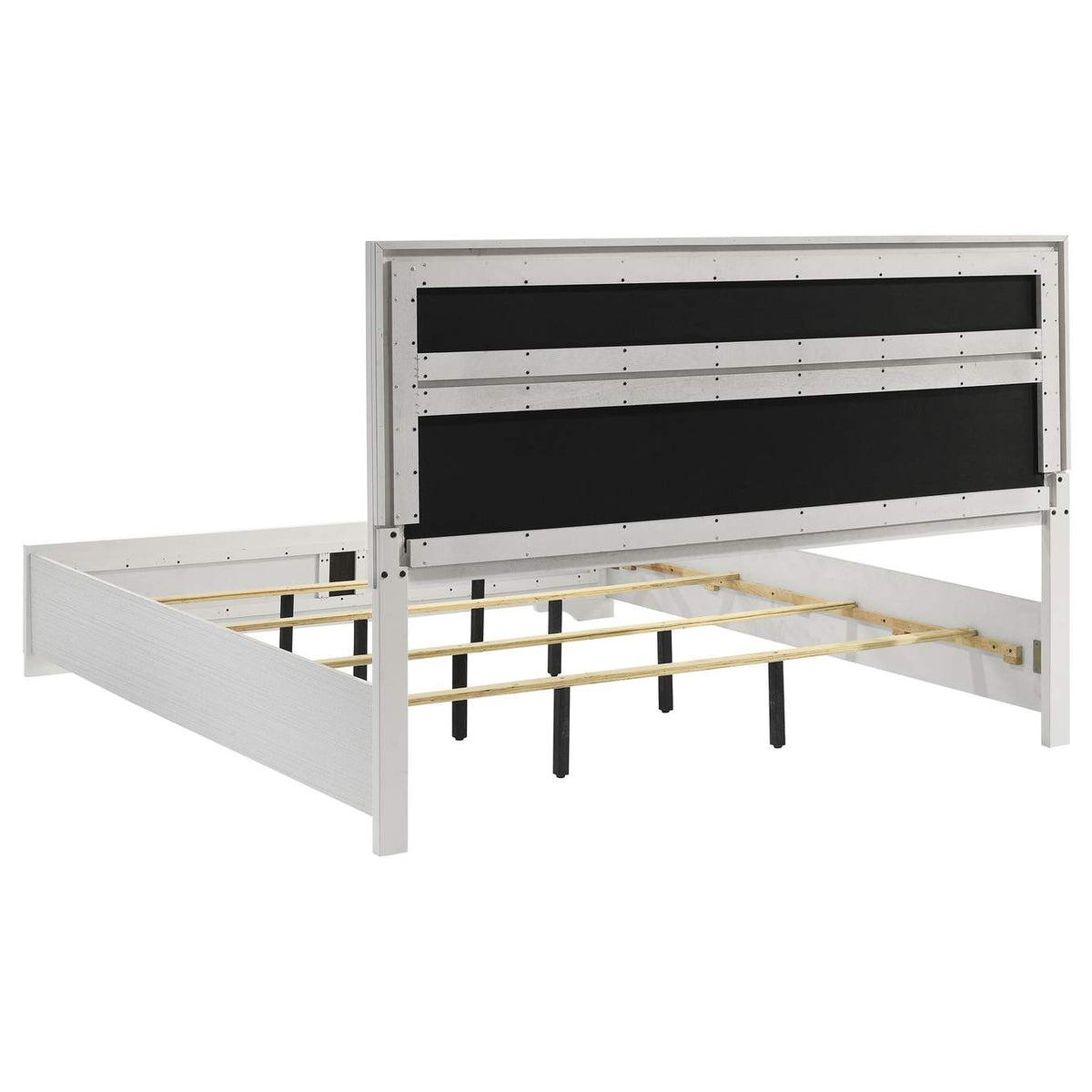 205110KE Miranda 54-inch Upholstered Eastern King Panel Bed White