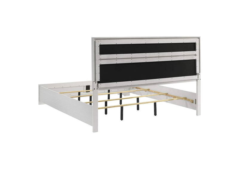 205110KE Miranda 54-inch Upholstered Eastern King Panel Bed White